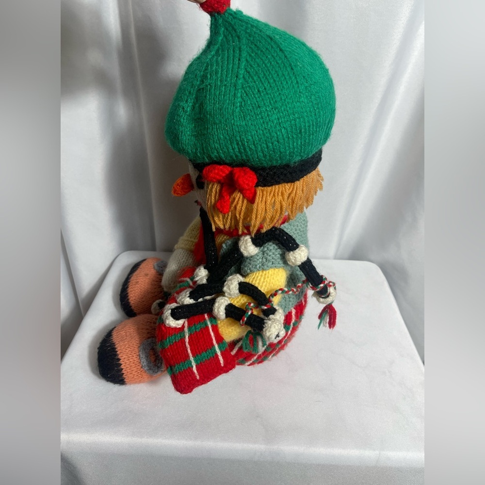 Jean Greenhowe Colorful All Knitted Clown Doll Plushie Bag Pipe Vintage Holiday - Picture 5 of 11